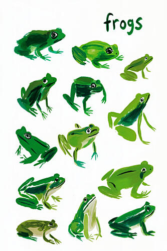 Many Frogs Art déco reproduction