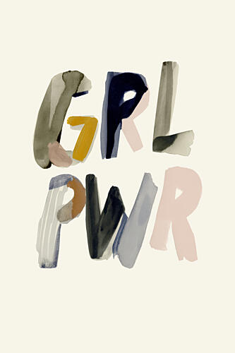 Watercolor Girl Power Art déco reproduction