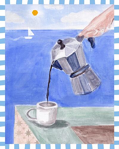 Coastal Coffee Morning Art déco reproduction