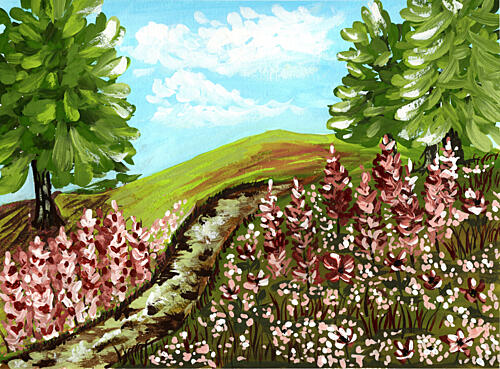 Winding Flower Trail Art déco reproduction
