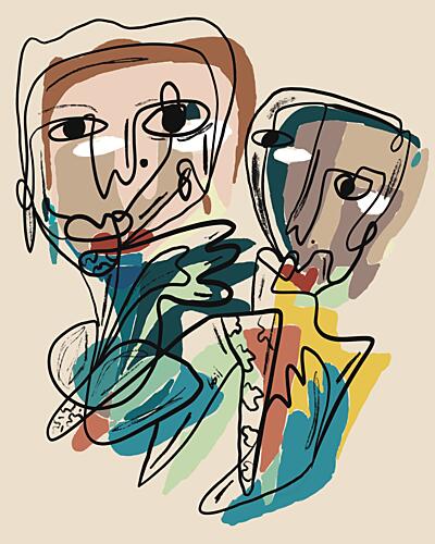 Modern Abstract Figures Art déco reproduction