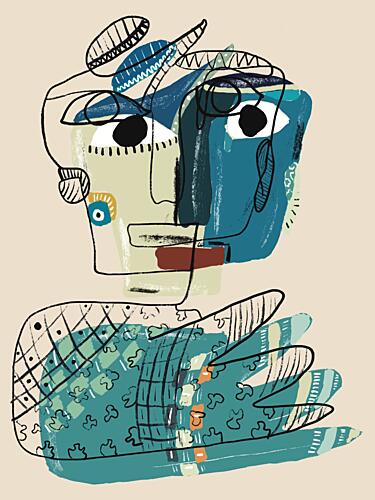 Abstract Face Reflection Art Print