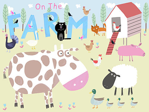 Farm Animal Friends Art Print