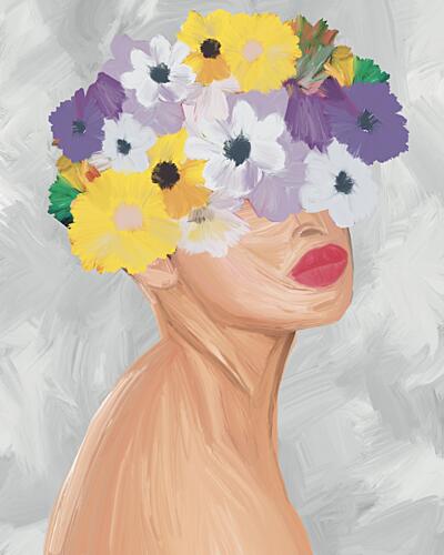 Vibrant Flower Crown Art déco reproduction