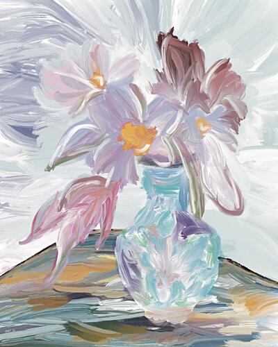 Abstract Floral Still Life Art déco reproduction