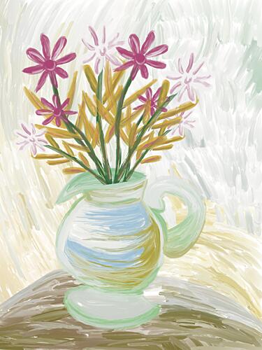 Vibrant Floral Still Life Art déco reproduction