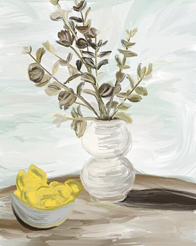 Botanical Still Life Art déco reproduction