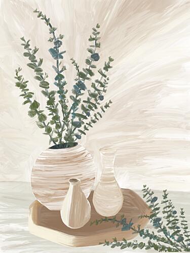 Serene Eucalyptus Arrangement Art déco reproduction