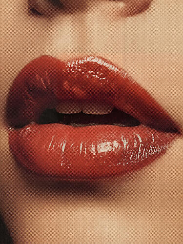 Glossy Red Lips Pop art reproduction