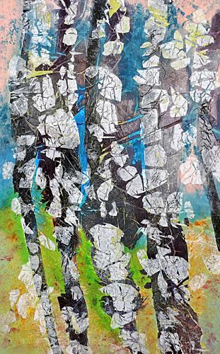 Vibrant Birch Woods Art Print
