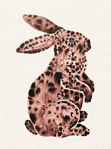 Rose Spotted Rabbit Art déco reproduction