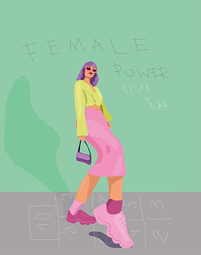 Female Power Street Style Pop art reproduction