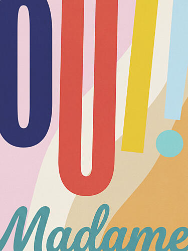 Colorful French Oui Madame Art déco reproduction