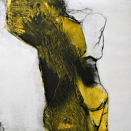 Abstract Yellow Figure Art Print by Doris Schmitz