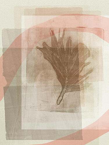 Layered Leaf Abstract Art déco reproduction