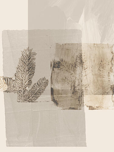 Neutral Pine Collage Art Print