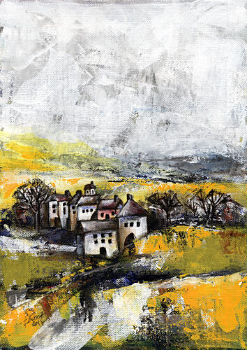 Charming Country Village Art déco reproduction