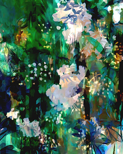 Lush Floral Abstraction Art déco reproduction