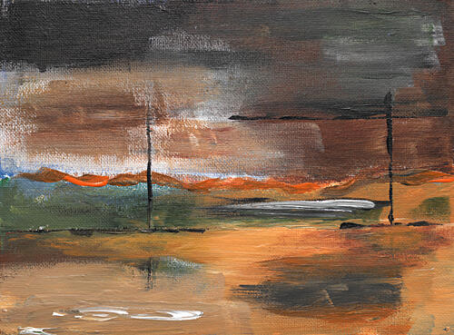 Moody Horizon Landscape Art Print by Kjeld Olsen