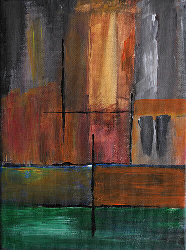 Abstract City Grid Art déco reproduction