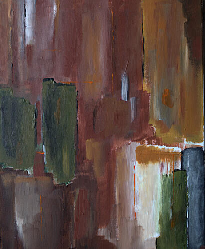 Muted Cityscape Abstract Art déco reproduction