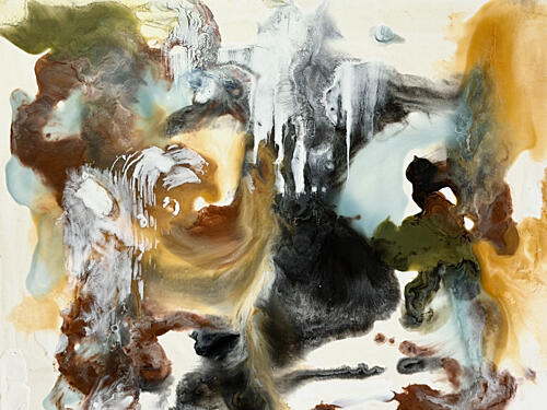 Fluid Earth Tones Art Print by Ferdos Maleki
