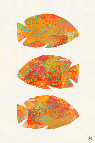 Vibrant Tropical Fish Art déco reproduction