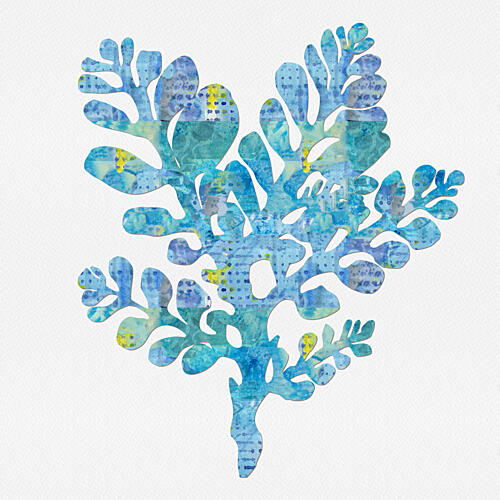 Vibrant Blue Coral Art déco reproduction
