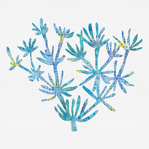 Vibrant Ocean Botanicals Art déco reproduction