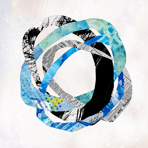 Abstract Blue Rings Art Print by Laura H Gibson