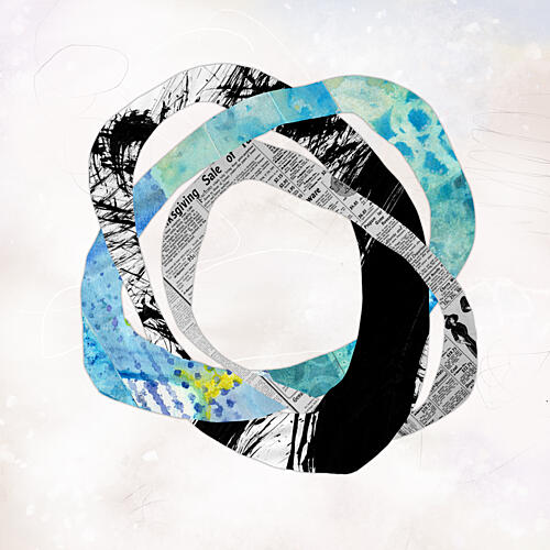 Intertwined Abstract Shapes Art Print by Laura H Gibson