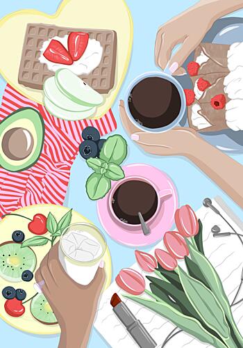 Brunch with Friends Art Print by Lisen Vennesland