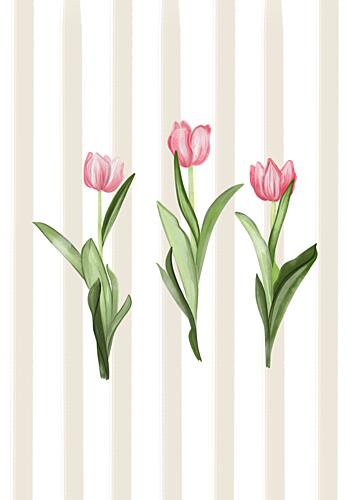 Gentle Pink Tulips Art déco reproduction