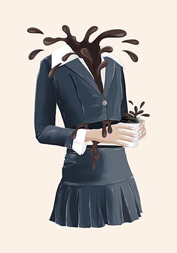 Coffee Explodes Business Art Print by Lisen Vennesland