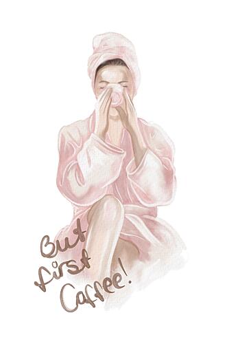 Cozy Morning Coffee Art Print by Lisen Vennesland