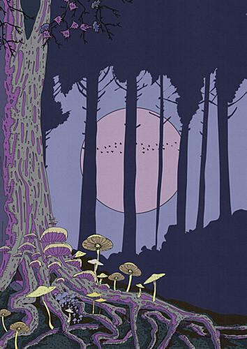 Enchanted Forest Moon Art Print