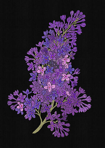 Deep Purple Lilacs Art déco reproduction