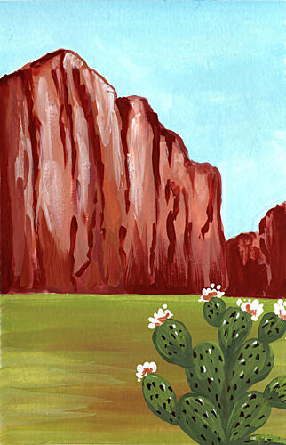 Southwest Cactus Bloom Art Print by Jasmine Goodwin