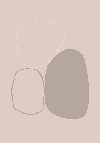 Neutral Organic Forms Art Print by uplusmestudio