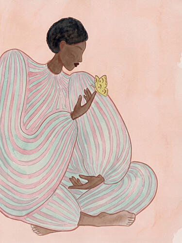 Serene Expectation Art déco reproduction