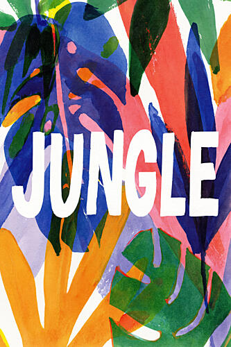 Vibrant Jungle Leaves Art déco reproduction