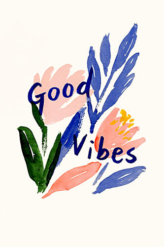 Watercolor Good Vibes Art déco reproduction