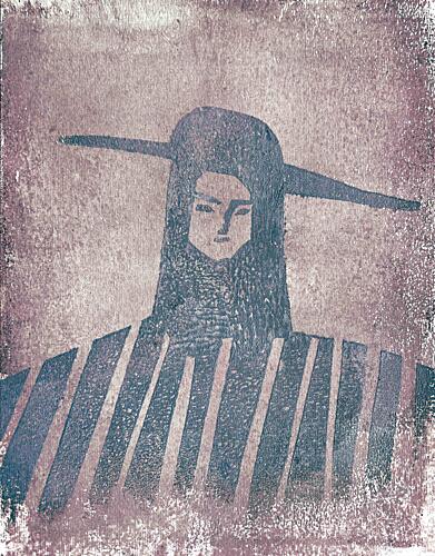 Enigmatic Woman Portrait Art déco reproduction