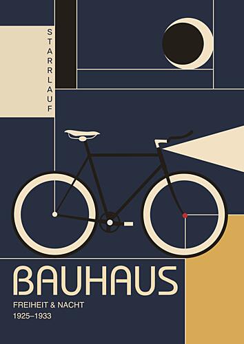 Retro Night Bicycle Art déco reproduction