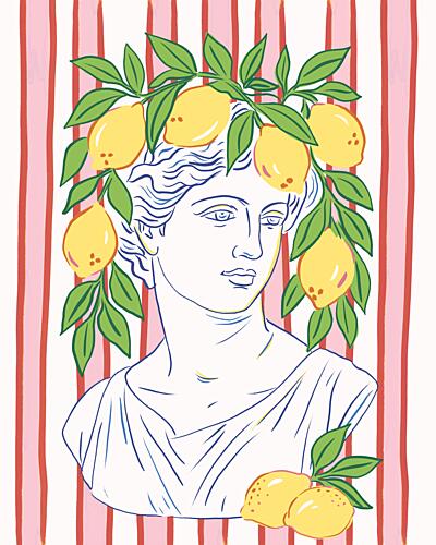 Vibrant Lemon Bust Art déco reproduction