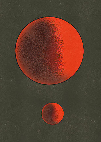 Red Celestial Orbs Art déco reproduction