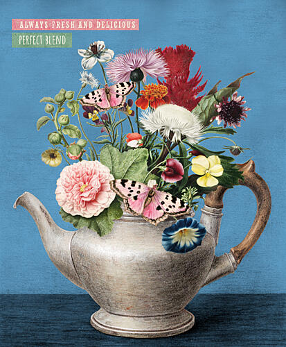 Floral Teapot Bouquet Art déco reproduction