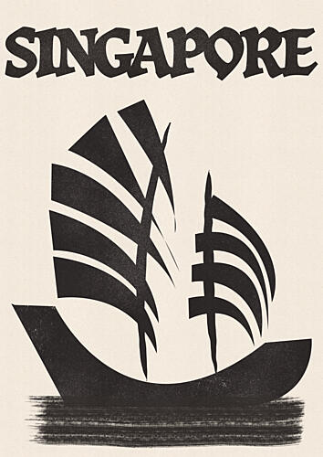 Singapore Junk Sail Art déco reproduction