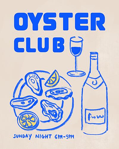 Sunday Night Oyster Club Art déco reproduction