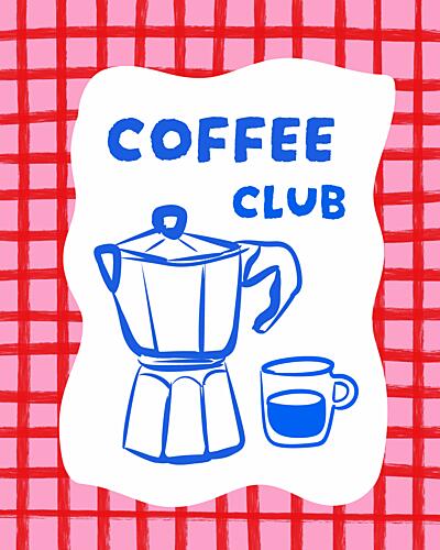 Coffee Club Morning Brew Art déco reproduction